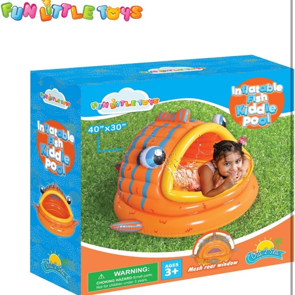 Indoor & Outdoor Inflatable Shade Kiddie 👦🏻👧🏻 Pool with Whale 🐳 Canopy - Picture 9 of 9